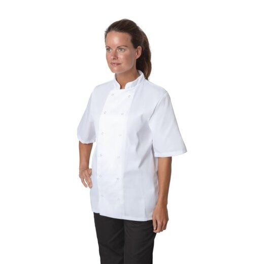 Kochjacke Boston Gr. L Unisex kurze Ärmel Weiss Whites Chefs Clothing
