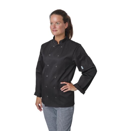 Kochjacke Vegas Gr. M Unisex lange Ärmel Schwarz Whites Chefs Clothing