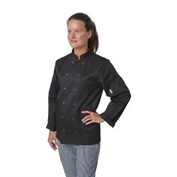 Kochjacke Vegas Gr. XS Unisex lange Ärmel Schwarz...