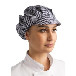 Schirmmütze kleinkariert Blau-Weiss Damen...