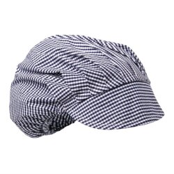 Schirmmütze kleinkariert Blau-Weiss Damen...