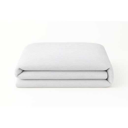 Bettbezug 140x210 cm + 30 cm 80% Baumwolle Weiss 2 mm Feinstreifen 1 Stück