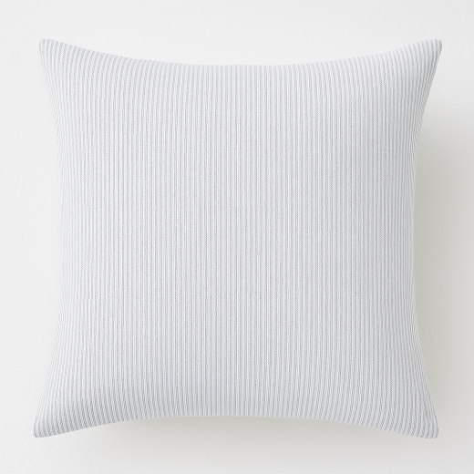 Kissenhülle 40x42 cm + 12 cm 80% Baumwolle Weiss 2 mm Feinstreifen 1 Stück