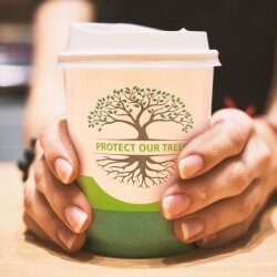 BIO Deckel für Kaffeebecher aus C-PLA Ø 6,2...
