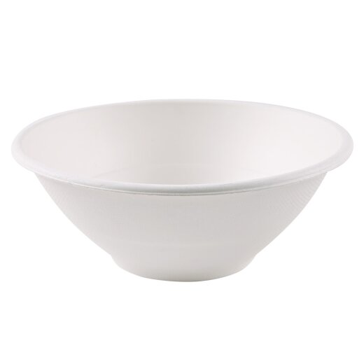 BIO Schüssel aus Zuckerrohr Weiss Ø 19,5 cm 10x50 Stück 900 ml