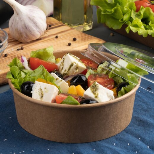 Salatschale "Caesar" aus Kraftpapier Braun 6x50 Stück 750 ml Ohne Deckel