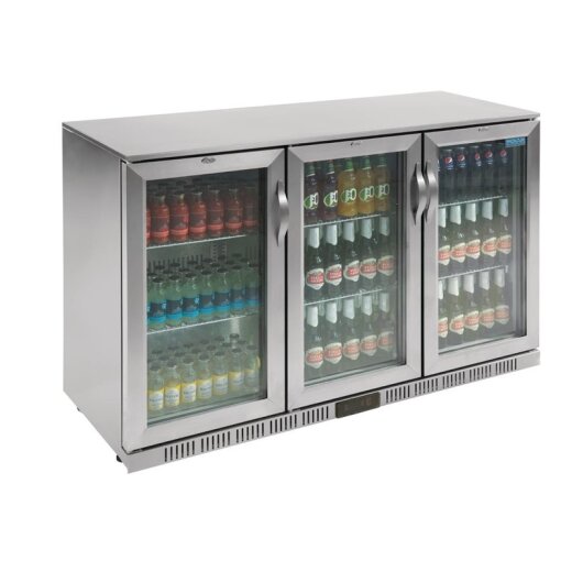 Barkühlschrank 330 L 3 Klapptüren Edelstahl Polar Serie G