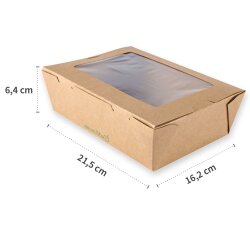 Foodbox "Menu" mit PLA-Fenster aus Kraftpapier...