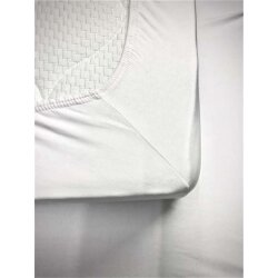 Spannbettlaken Jersey Interlock 100% Baumwolle Weiss 200...