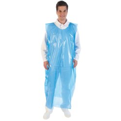 Einwegschürzen "360 Grad" 30 my aus LDPE Blau 80x140 cm 50 Stück