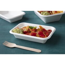 Pommesschalen aus Zuckerrohr kompostierbar 34 cl Fiesta Green 50 Stück