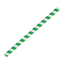 Smoothie-Trinkhalm aus Papier Grün gestreift 21 cm Fiesta Green 250 Stück
