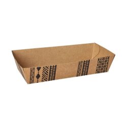 Snacktrays, Pappe braun "Maori" (3,6 x 10,6 x...