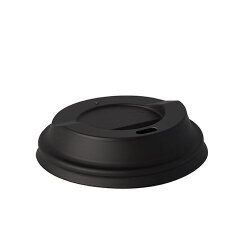 Deckel für Kaffeebecher ToGo "pure" kompostierbar Ø 8 cm Schwarz 1000 Stück