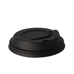 Deckel für Kaffeebecher ToGo "pure" kompostierbar Ø 9 cm Schwarz 1000 Stück
