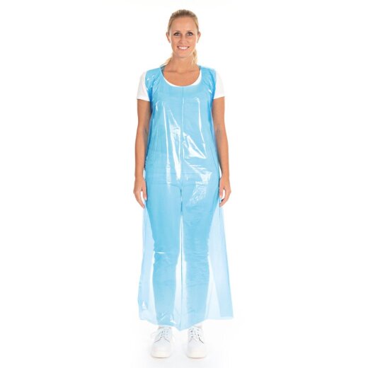 Einwegschürzen geblockt aus LDPE 25 my Blau