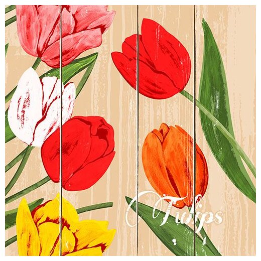 Servietten 3-lagig 1/4-Falz 40 x 40 cm "Blooming Tulips" 8x50 Stück