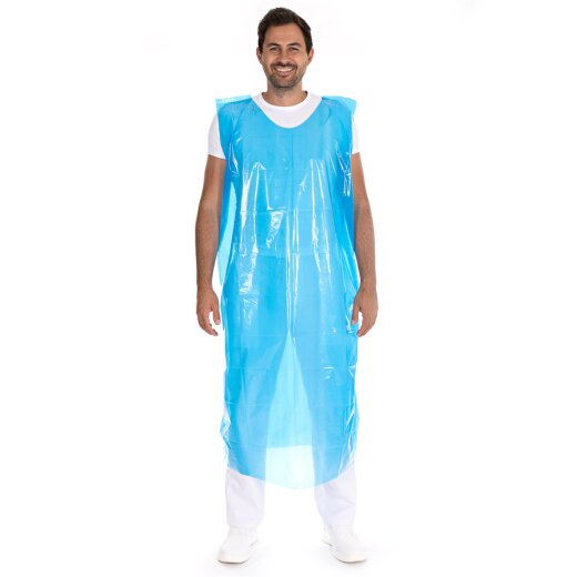 Einwegschürzen "360 Grad" 30 my aus LDPE 140x80 cm 5x50 Stück Blau