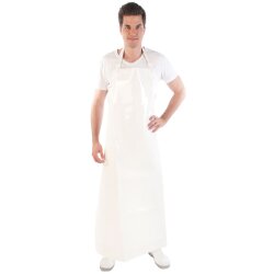 Latzschürzen 350 my aus PU Weiss 110 cm 5 Stück