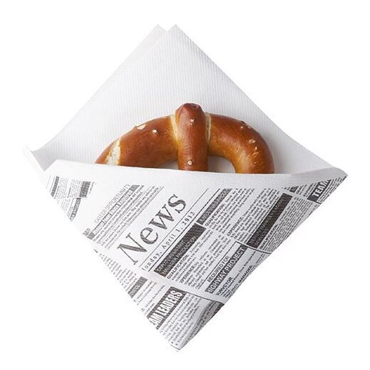Snackservietten stoffähnlich Airlaid 1/4-Falz 32,5 x 30,5 cm Weiss "Newsprint" 1000 Stück