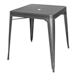 Quadratischer Stahltisch aus Stahl Bolero Grau