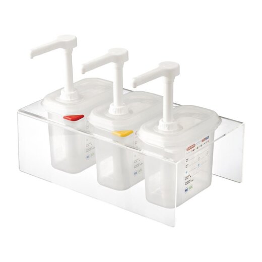 3 Soßenspender GN1/9 Transparent 1,5 L Araven