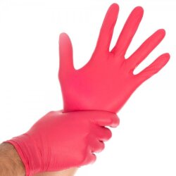 Nitrilhandschuhe puderfrei 10x100 Stück Safe Light  Rot M