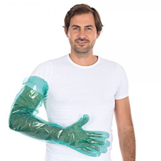 Einweghandschuhe aus LDPE "Softline Long" Einheitsgröße 40x50 Stück Grün