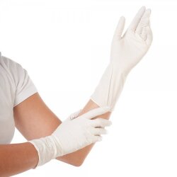 Nitrilhandschuhe puderfrei 10x100 Stück Safe Long 30 cm lang  Weiss L