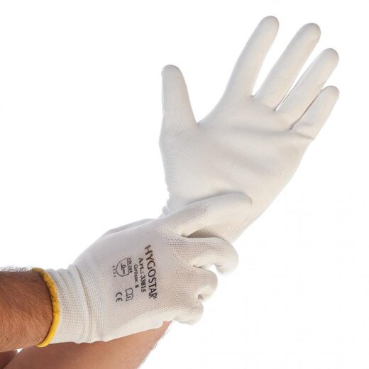 Feinstrickhandschuhe Ultra Flex Hand mit PU-Beschichtung 10x12 Paar Weiss Größe XXL