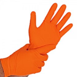 Nitrilhandschuhe puderfrei 10x50 Stück Diamond Grip Orange Größe L