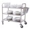 Abräumwagen Edelstahl Vogue 3 Etagen mit Bremse 93 x 53,5 x 85,5 cm