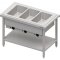 Warmausgabe mit Bain-Marie 3x GN1/1 Einzelbecken, 1245x735x880, Edelstahlabdeckung