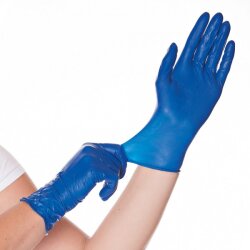 Latexhandschuhe puderfrei 10x100 Stück 24 cm Soft Blue Blau Größe L