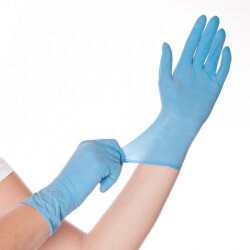 Latexhandschuhe Allfood Skin gepudert Blau 10x100 Stück 24 cm Größe S