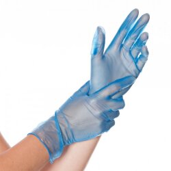 Vinylhandschuhe Classic gepudert 10x100 Stück 24 cm  Blau Größe M