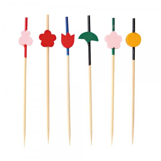 Fingerfood Spieße Art aus Bambus 1000 Stück 9 cm Bunt