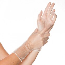 Vinylhandschuhe Ideal Long puderfrei 10x100 Stück 30 cm Transparent Größe M