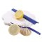 Zitronenserviertuch "Lemon Wrap" aus Baumwolle 100 Stück Ø 22 cm Weiss-Blau