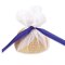 Zitronenserviertuch "Lemon Wrap" aus Baumwolle 100 Stück Ø 22 cm Weiss-Blau