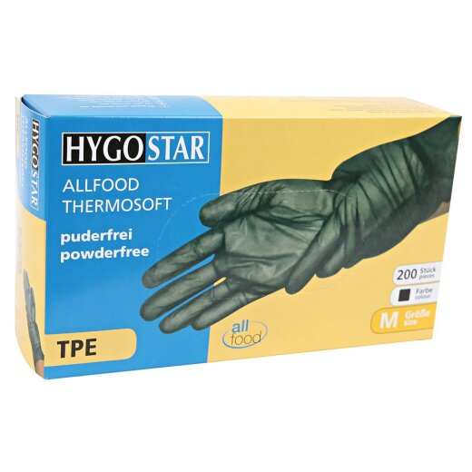 TPE-Handschuhe Allfood Thermosoft 20x100 Stück Schwarz XL