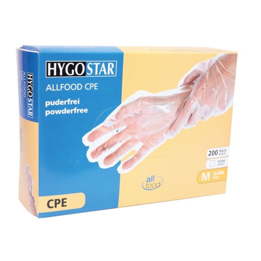 CPE-Handschuhe Allfood Transparent Größe M 10x200 Stück