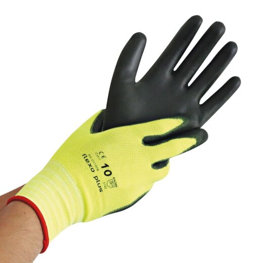 Feinstrickhandschuhe Neon Ace 12 Paar 1/4 PU-Beschichtung