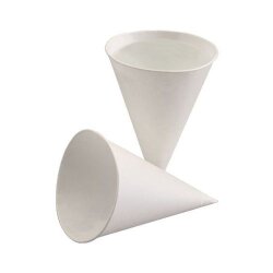 Einwegbecher aus Zuckerrrohrpapier Spitzbecher 120 ml Ø 7,5 cm 10,5 cm hoch