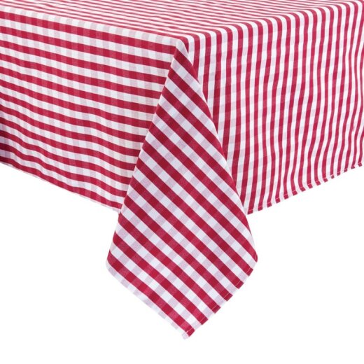 Tischdecke quadratisch Rot-Weiß kariert
