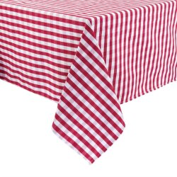 Tischdecke quadratisch Rot-Weiß kariert 132x132 cm
