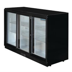 Barkühlschrank 320 L 3 Glastüren Schiebetüren