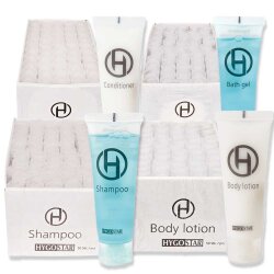 Set aus Duschgel, Shampoo, Bodylotion, Conditioner in...