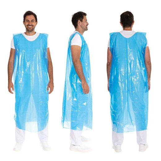 Schürze "360 Grad" 30 my aus LDPE Blau 80x140 cm
