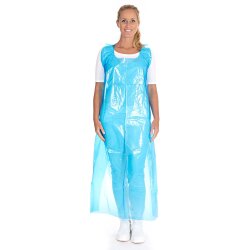 Schürze einweg geblockt ca. 60 my aus LDPE Blau 25...